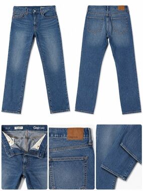 GAP Men's Straight-Leg Medium Blue Denim Jeans